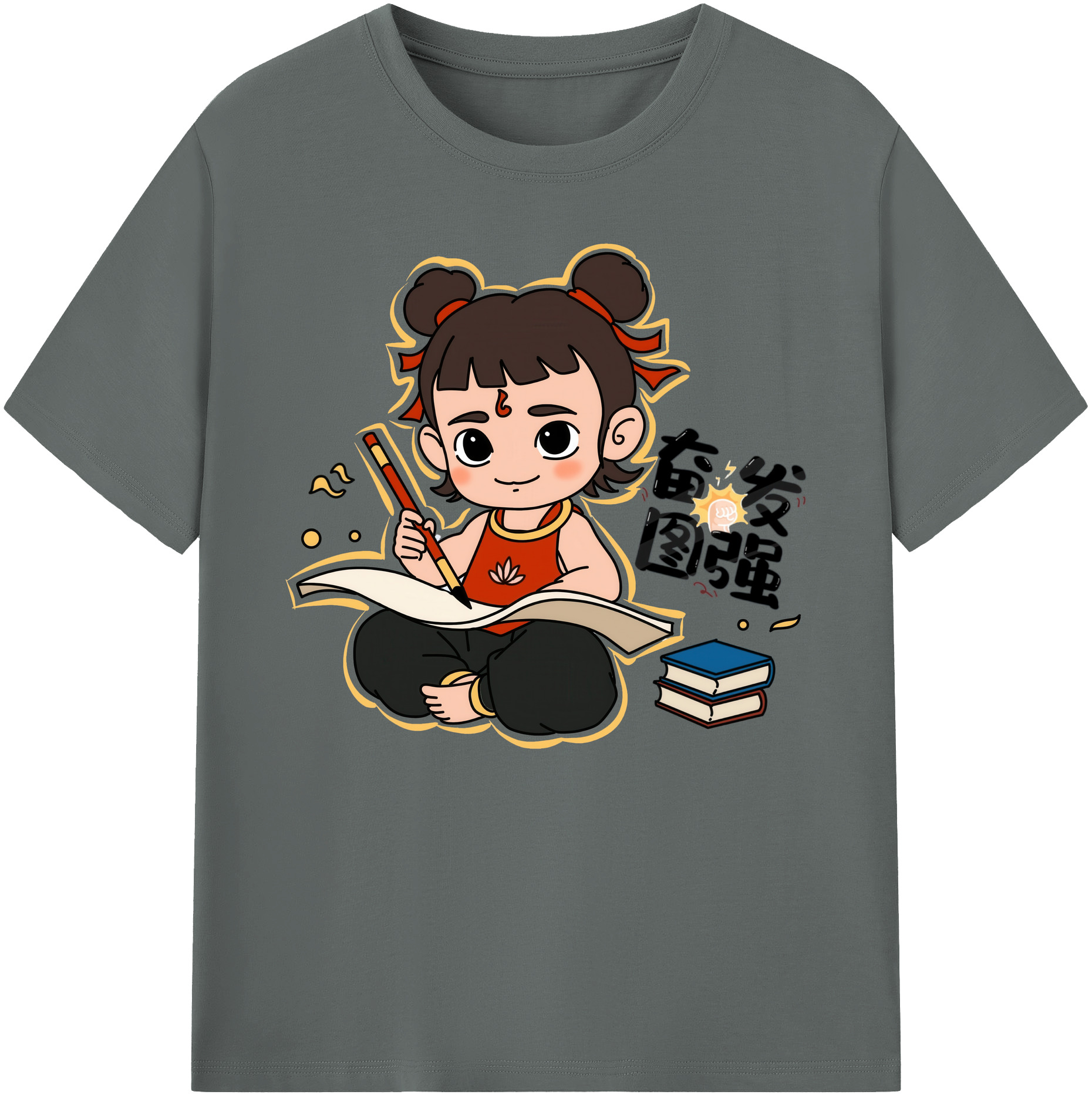 （画像用） Ne Zha 2 ナタ 魔童の大暴れ 綿100％ メンズ半袖Tシャツ｜肌触りやわらか＆通気性